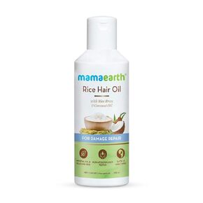 MAMAEARTH Rice Hair Oil | Hair Growth and Damage Repair Formula | Controls Hair Breakage & Give Strong Roots | Strengthening Oil for Scalp Massage | 5.07 Fl Oz/150 ml