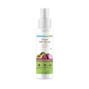 Mamaearth Onion Hair Serum with Biotin | Smooth Strong and Frizz-Free Hair Solution | Hair Fall & Breakage Control Formula | 3.38 Fl Oz (100ml)