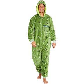 Rick and Morty Adult Onesie for Men Teenagers - Hooded Fluffy Fleece Onesies For Men S-2XL Lounge Wear - Gifts for Men