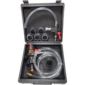 VCT 8pc Coolant System Refiller Kit, 3 Adapters, Remove Air Trapped in Cooling System, Test Radiator and Heating Core Lines for Leaks, Fits Most Radiator Necks and Coolant Reservoirs