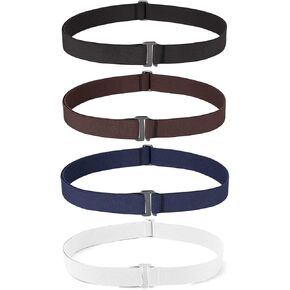 JASGOOD Invisible Women Stretch Belt No Show Elastic Web Strap Belt with Flat Buckle for Jeans Pants Dresses