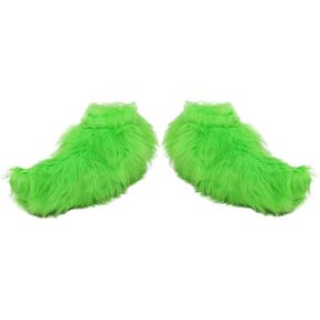 Green Big Monster Gloves Furry Hands Monster Shoe Covers Santa Hat Christmas Costume Prop Halloween Accessories Gifts