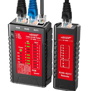 NOYAFA NF-468S Network Cable Tester, RJ12 RJ11 RJ45 Ethernet Cable Tester for CAT5 CAT5E CAT6 CAT6A, POE Tester Continuity UTP/STP Cable Toner LAN Telephone line CAT3 Cable Network Tools