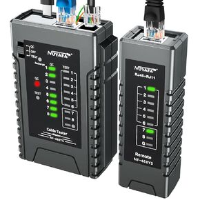 NOYAFA NF-468S Network Cable Tester, RJ12 RJ11 RJ45 Ethernet Cable Tester for CAT5 CAT5E CAT6 CAT6A, POE Tester Continuity UTP/STP Cable Toner LAN Telephone line CAT3 Cable Network Tools