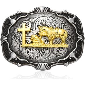 Antique Golden Horse Belt Buckles for Mens Women│Western Texas Cowboy Cowgirls Christmas Halloween Belt Buckle Gifts