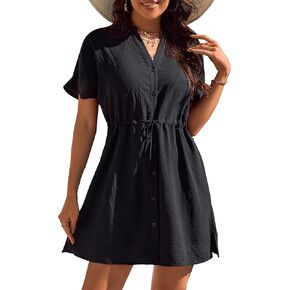 Blooming Jelly Women's Swimsuit Cover Ups Button Down Bathing Suit Coverups Bikini Beach Dress for Swimwear