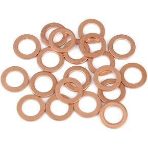X AUTOHAUX 20pcs Copper Washer Flat Sealing Gasket Ring Spacer for Car 10 x 15 x 1.5mm
