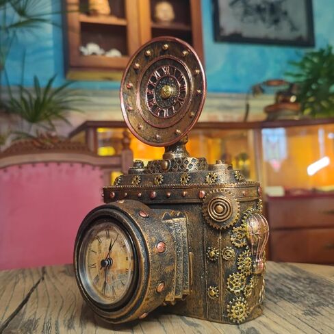 Retro Camera Model Mantel Clock Table Clock Home Resin Shooting Props Desktop Decoration in Saudi Arabia