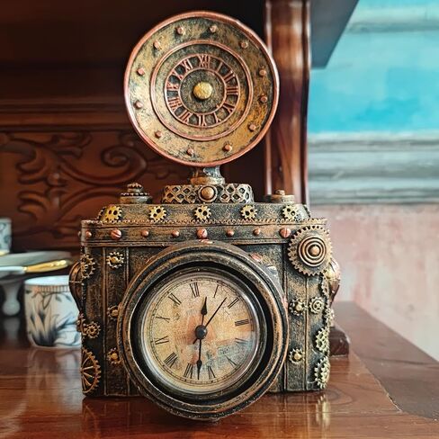 Retro Camera Model Mantel Clock Table Clock Home Resin Shooting Props Desktop Decoration in Saudi Arabia
