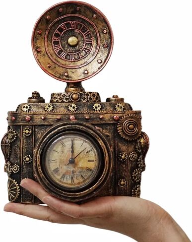 Retro Camera Model Mantel Clock Table Clock Home Resin Shooting Props Desktop Decoration in Saudi Arabia