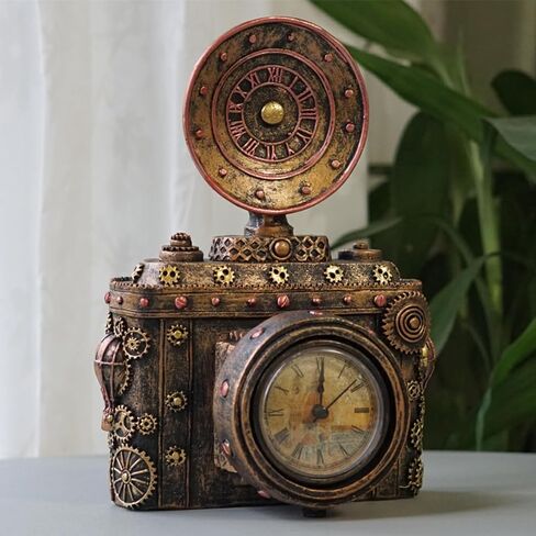 Retro Camera Model Mantel Clock Table Clock Home Resin Shooting Props Desktop Decoration in Saudi Arabia