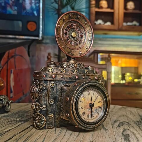 Retro Camera Model Mantel Clock Table Clock Home Resin Shooting Props Desktop Decoration in Saudi Arabia