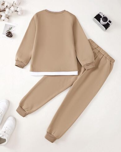 Boy Clothes Kids Boys Fall Winter Outfits Long Sleeve Fleece Hooded Tracksuit Sweatshirt Tops Jogging Sweatpants in Kuwait