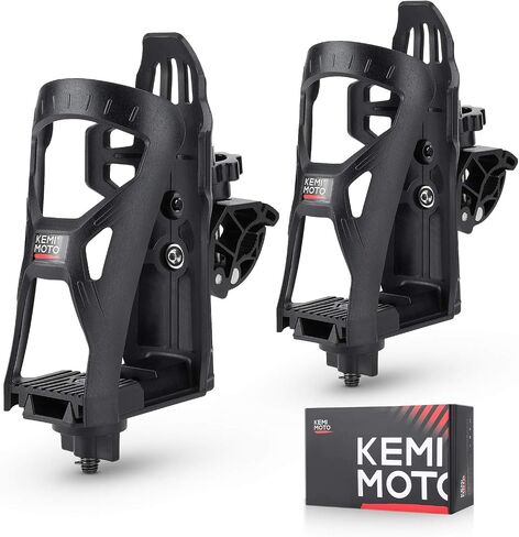 حامل أكواب KEMIMOTO ATV، مقود حامل مشروبات الدراجات النارية المطور، حامل زجاجة مياه مع مشبك معدني 0.6"-1.56" للدراجة البخارية والقارب وعربة الأطفال والكرسي المتحرك وعربة الدفع للجولف (1) in Saudi Arabia