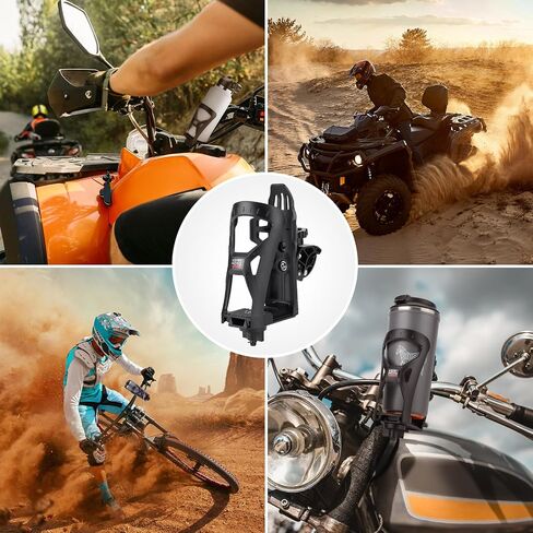 حامل أكواب KEMIMOTO ATV، مقود حامل مشروبات الدراجات النارية المطور، حامل زجاجة مياه مع مشبك معدني 0.6"-1.56" للدراجة البخارية والقارب وعربة الأطفال والكرسي المتحرك وعربة الدفع للجولف (1) in Saudi Arabia
