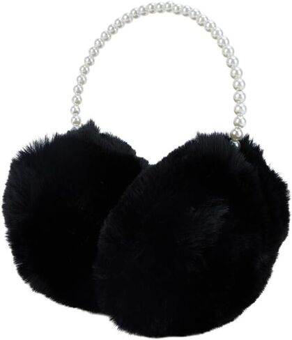 Women's Winter Earmuffs Girls Foldable Warm Cold Plush Earmuffs Pearl Fashion Warm Ear Muffs in Saudi Arabia