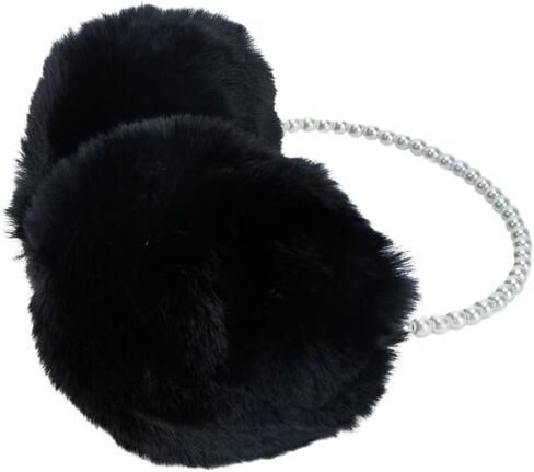Women's Winter Earmuffs Girls Foldable Warm Cold Plush Earmuffs Pearl Fashion Warm Ear Muffs in Saudi Arabia