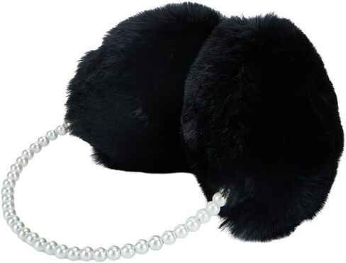 Women's Winter Earmuffs Girls Foldable Warm Cold Plush Earmuffs Pearl Fashion Warm Ear Muffs in Saudi Arabia