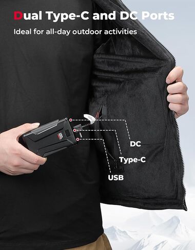 KEMIMOTO Soft Fleece Heated Hoodie for Men and Women, Unisex Heated Sweatshirt with 12V 20000mAh Battery in Saudi Arabia