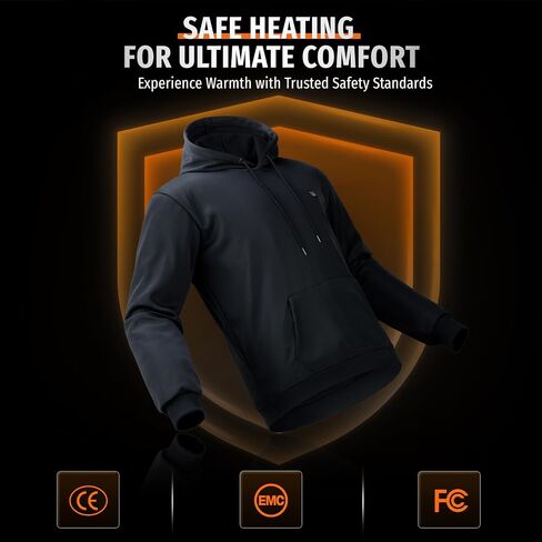 Heated Hoodie for Men with Battery Pack, Electric Heating Sweatshirt, Winter Thermal Pullover Sweater, 20000mAh in Saudi Arabia