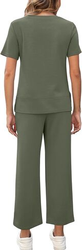 XIEERDUO Women's 2 Piece Lounge Set Fashion Travel Outfits Airport Tracksuit Comfy Wide Leg Loungewear S-3XL in Kuwait