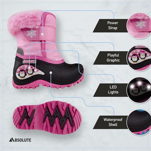 Absolute Toddler Little Kids High Snow Winter Boots, Warm, Insulated, Waterproof Shell in Saudi Arabia