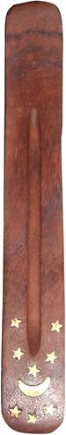 Bless-International Traditional-Handmade-Burner Wooden-Incense-Stick-Holder Ash-Catcher-Stand for-Aromatherapy-Meditation-Yoga (Incense Holder 10 inch(2 pcs)) in Saudi Arabia