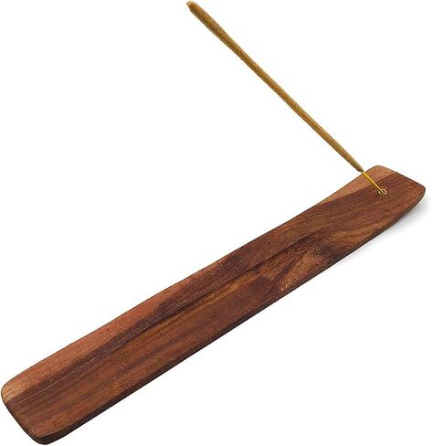 Bless-International Traditional-Handmade-Burner Wooden-Incense-Stick-Holder Ash-Catcher-Stand for-Aromatherapy-Meditation-Yoga (Incense Holder 10 inch(2 pcs)) in Saudi Arabia