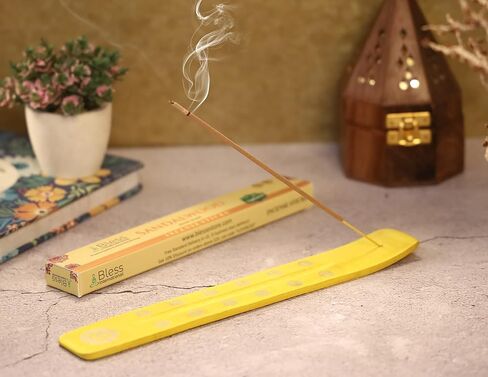 Bless-International Traditional-Handmade-Burner Wooden-Incense-Stick-Holder Ash-Catcher-Stand for-Aromatherapy-Meditation-Yoga (Incense Holder 10 inch(2 pcs)) in Saudi Arabia