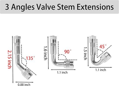 4Pcs 8.25 Inch Flexible Valve Stem Extenders, Tire Valve Extension for Universal Cars Truck Motorcycle Bike Scooter in Kuwait