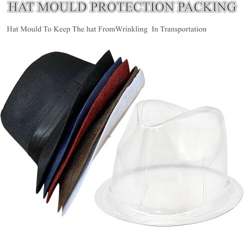 5 Pack Bulk Cuban Fedora Sun Hats Men with Adjustable Strap, Short Brim 1920s Unisex Party Costume Hats Women. in Saudi Arabia