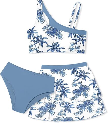 Girls Swimsuit for Girls 7-14y Girls Bathing Suit for Girls Cute Swimwear 3 Piece Swimsuit Padded Bikini with Skirt in Saudi Arabia