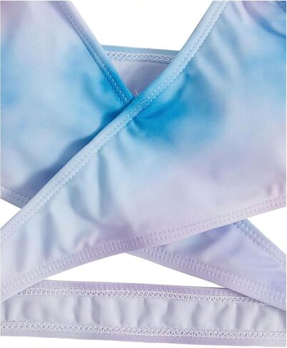 Milumia Girl's 3 Pieces Bikini Set Wrap Criss Cross Swimsuit Bathing Suit with Ruffle Beach Skirt in Saudi Arabia
