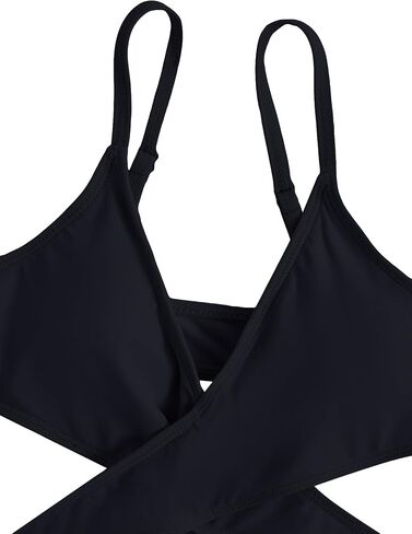 Milumia Girl's 3 Pieces Bikini Set Wrap Criss Cross Swimsuit Bathing Suit with Ruffle Beach Skirt in Saudi Arabia