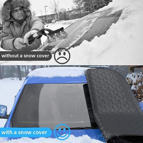 Windshield Cover for Ice and Snow, Windproof Cover thickened for Winter, Anti-frost car windshield cover,with sturdy fixed rope hook and storage bag accessories, Fits Most Cars, SUVs,Trucks(60x 49 In) in Saudi Arabia