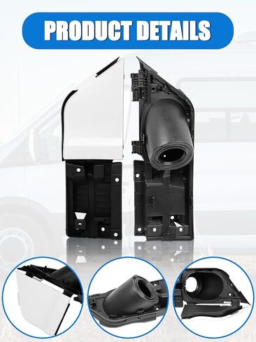 Transit Fuel Door, Transit Gas Door Assembly + White Cover, Compatible with Ford Transit Vans 150 250 350(HD) 2015-2023, Van Fuel Tank Filler Door Pipe for CK4Z-5427936-A CK4Z-5427936-F in Saudi Arabia