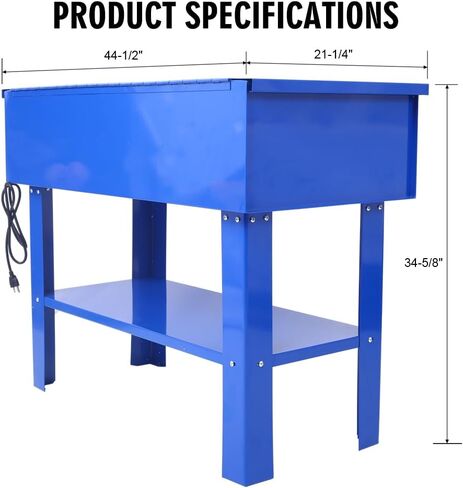 40 Gallon Parts Washer, Large Capacity Parts Cleaner for Wheel Bearings, Gears, Carburetors, Electric Solvent Pump Portable Automotive Parts Cleaner with Shelf Tank for Repair Shop, Workshop, Garage in Saudi Arabia