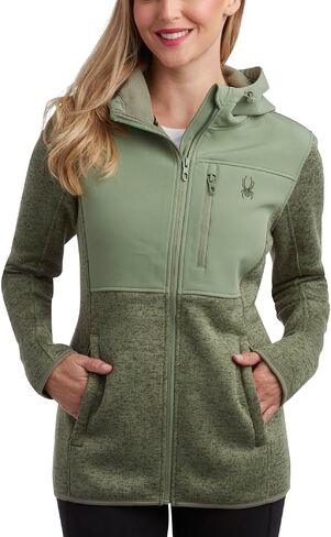 Spyder Women's Softshell Jacket - Bonded Micro-Fleece Lightweight Jacket Women - Full Zip Up Hooded Jackets for Women (S-XL) in Saudi Arabia