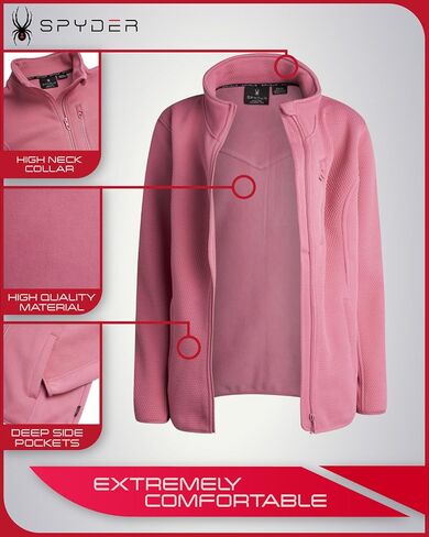 Spyder Women's Jacket - Cozy Soft Encore Fleece Jackets for Women - Full Zip Up Women's Lightweight Sweater Jackets (S-XL) in Saudi Arabia