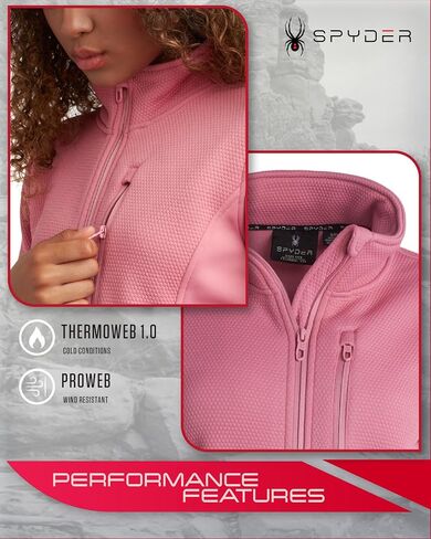 Spyder Women's Jacket - Cozy Soft Encore Fleece Jackets for Women - Full Zip Up Women's Lightweight Sweater Jackets (S-XL) in Saudi Arabia