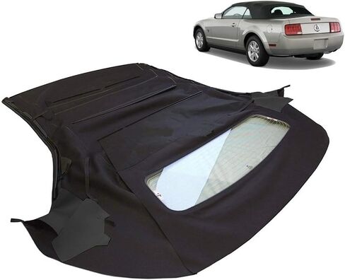 Ford Mustang Convertible Top (2005-2014) Complete Factory Style Heated Glass Window in Sailcloth Vinyl Black in Kuwait