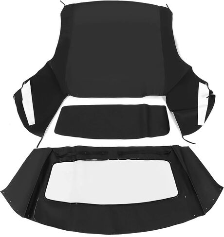 Kojem Convertible Soft Top Compatible with 1994-2004 Ford Mustang Sailcloth Vinyl Roof with Plastic Window Black Foldable in Saudi Arabia