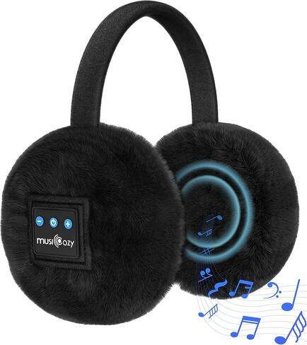 سماعات أذن بلوتوث من MUSICOZY، أغطية أذن لتدفئة الأذن، سماعات أذن لاسلكية، مكبرات صوت مدمجة عالية الدقة وميكروفون مع حقيبة حمل لركوب الدراجات والجري، هدايا أدوات تقنية رائعة لفصل الشتاء in Saudi Arabia