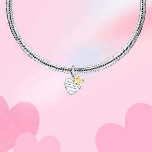 Birthday Fashion Love Heart Dangle Charm 925 Sterling Silver Charms fits Bracelets and Necklace Pendant Bead Charms Jewelry Present for Women Family Friends in Saudi Arabia