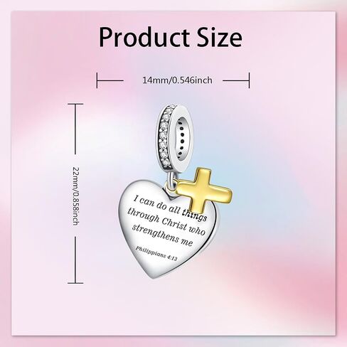 Birthday Fashion Love Heart Dangle Charm 925 Sterling Silver Charms fits Bracelets and Necklace Pendant Bead Charms Jewelry Present for Women Family Friends in Saudi Arabia