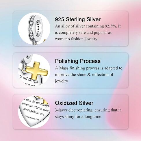 Birthday Fashion Love Heart Dangle Charm 925 Sterling Silver Charms fits Bracelets and Necklace Pendant Bead Charms Jewelry Present for Women Family Friends in Saudi Arabia