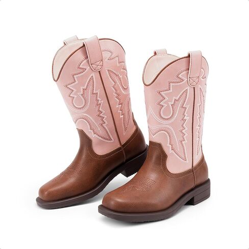 DREAM PAIRS Boys Girls Cowboy Boots Kids Western Square Toe Riding Boots in Saudi Arabia