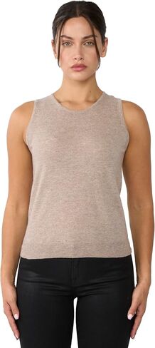JENNIE LIU 100% Cashmere Tank Tops for Women | Sleeveless Crewneck Sweater Vest in Kuwait