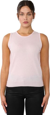 JENNIE LIU 100% Cashmere Tank Tops for Women | Sleeveless Crewneck Sweater Vest in Kuwait