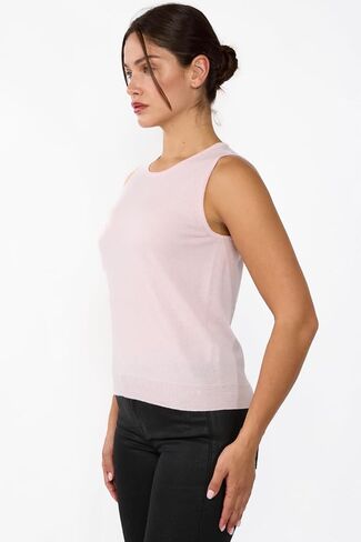 JENNIE LIU 100% Cashmere Tank Tops for Women | Sleeveless Crewneck Sweater Vest in Kuwait